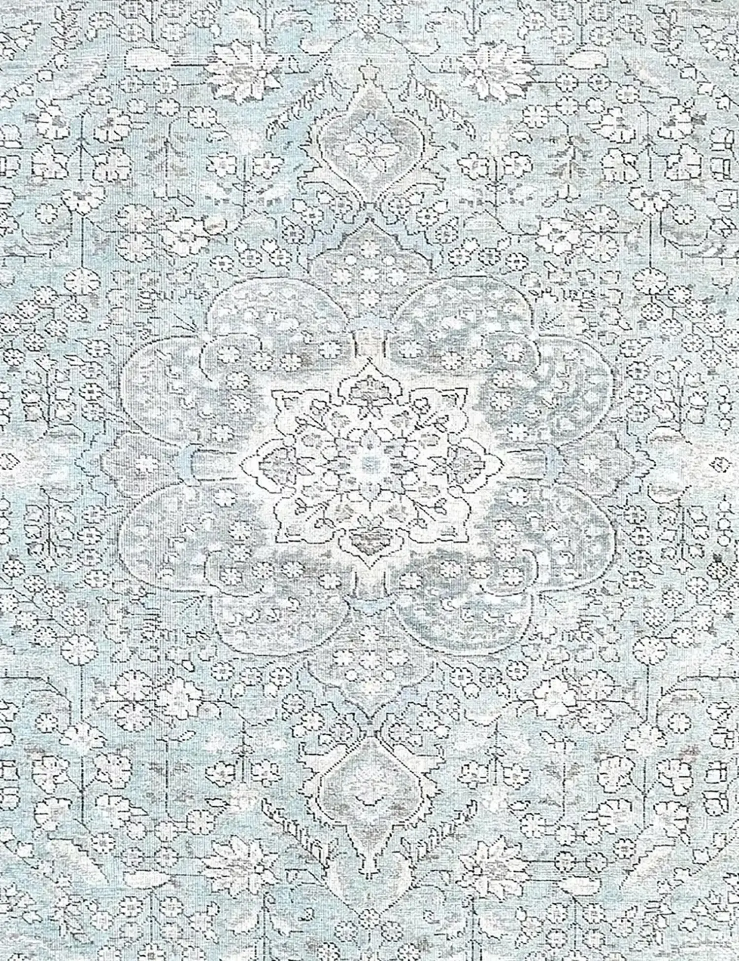 Blau Persien Persischer Vintage Teppich 197 x 197 cm - Einzigartiger handgefertigter Teppich