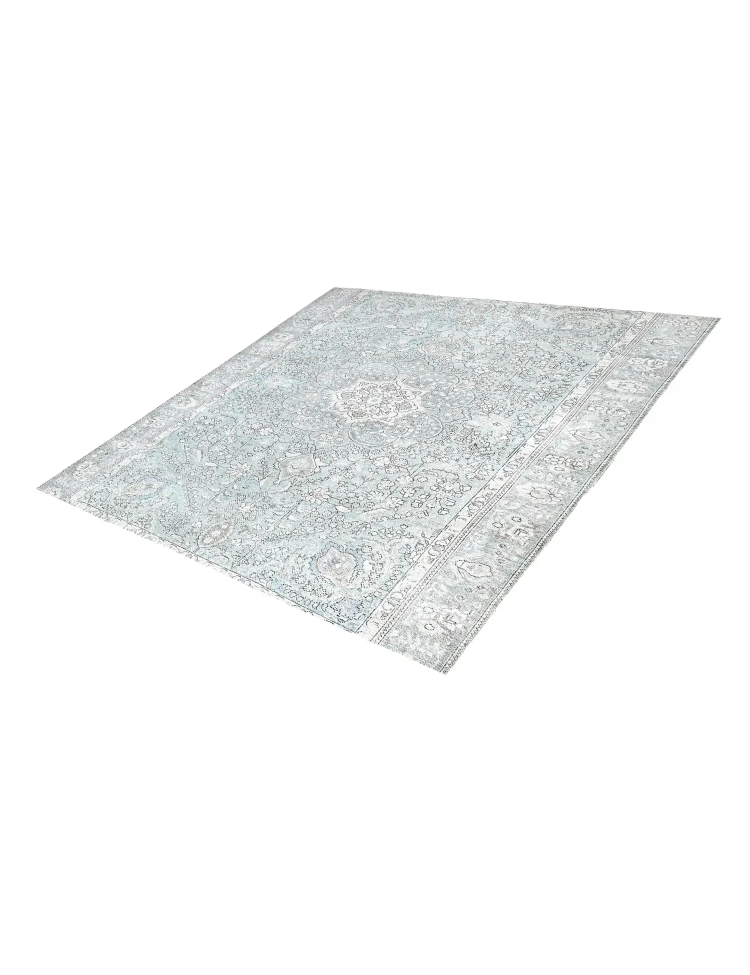 Blau Persien Persischer Vintage Teppich 197 x 197 cm - Einzigartiger handgefertigter Teppich