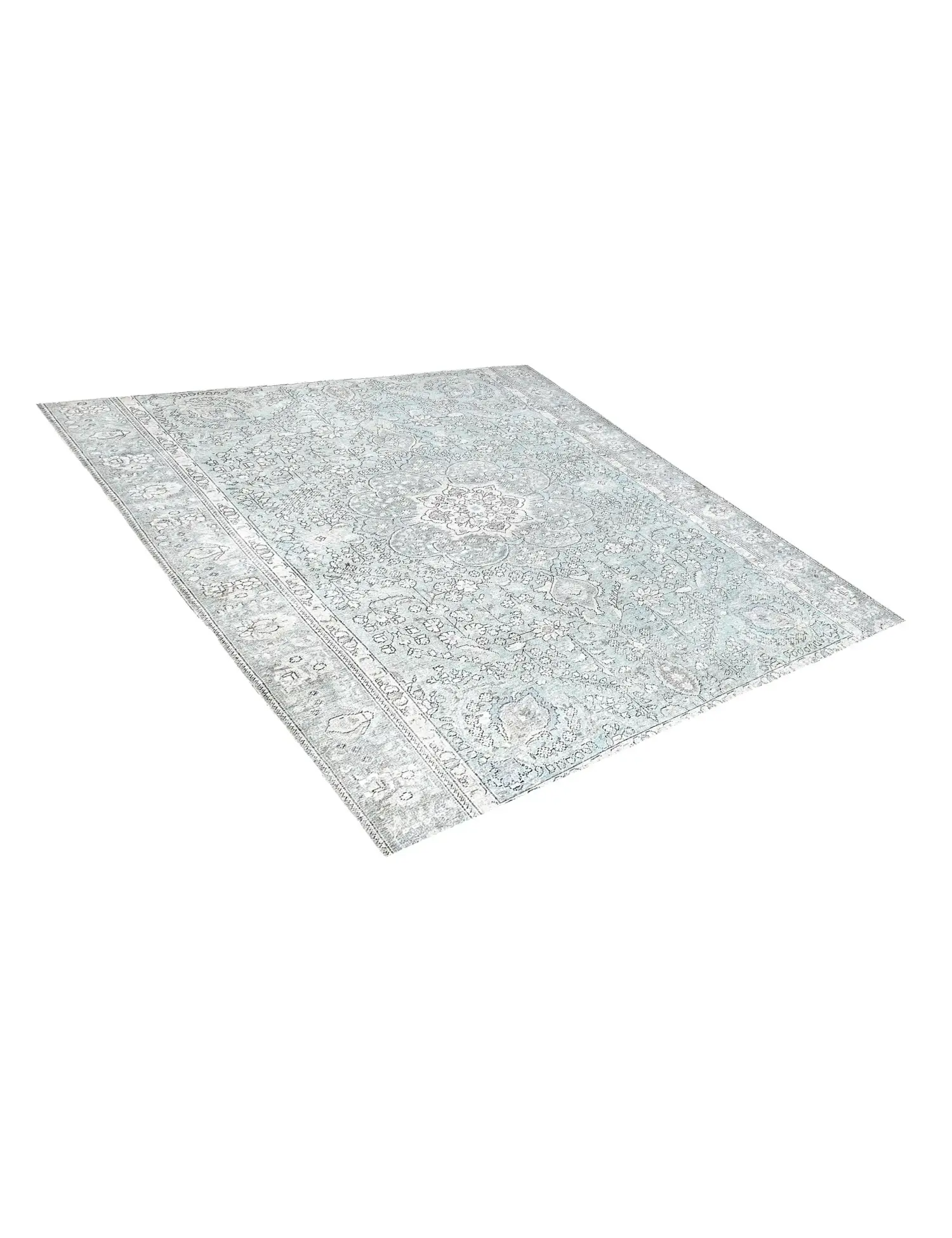 Blau Persien Persischer Vintage Teppich 197 x 197 cm - Einzigartiger handgefertigter Teppich