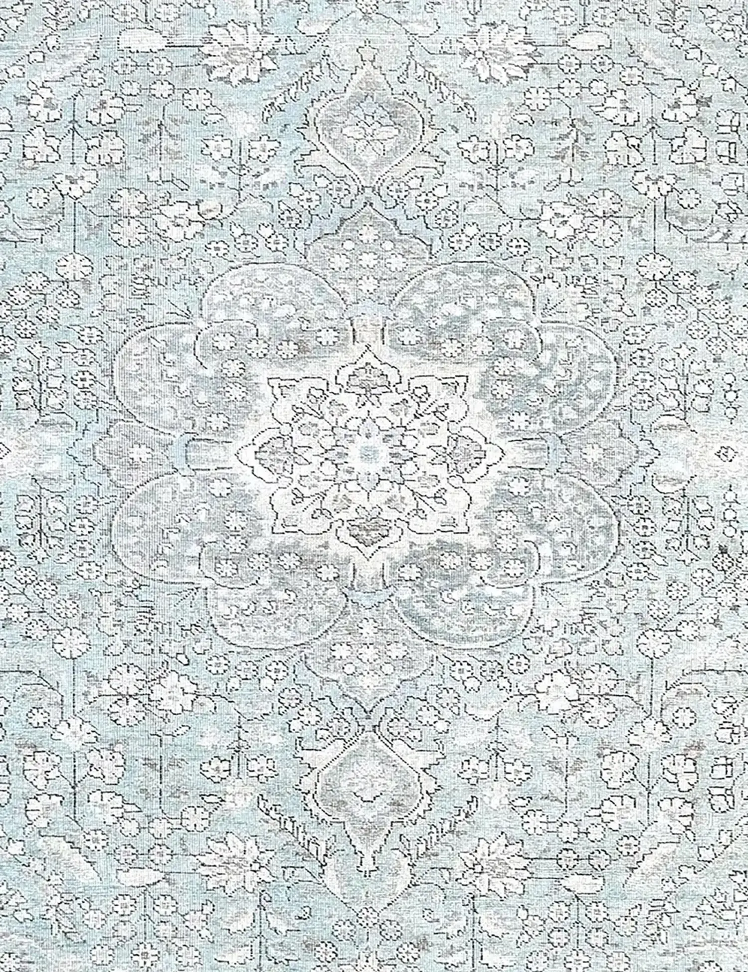 Blau Persien Persischer Vintage Teppich 197 x 197 cm - Einzigartiger handgefertigter Teppich