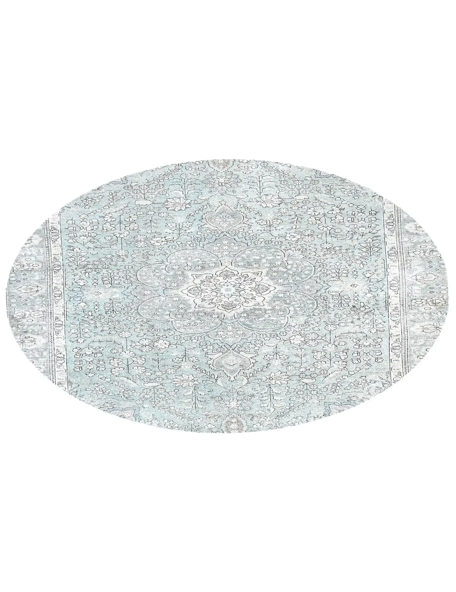 Blau Persien Persischer Vintage Teppich 197 x 197 cm - Einzigartiger handgefertigter Teppich