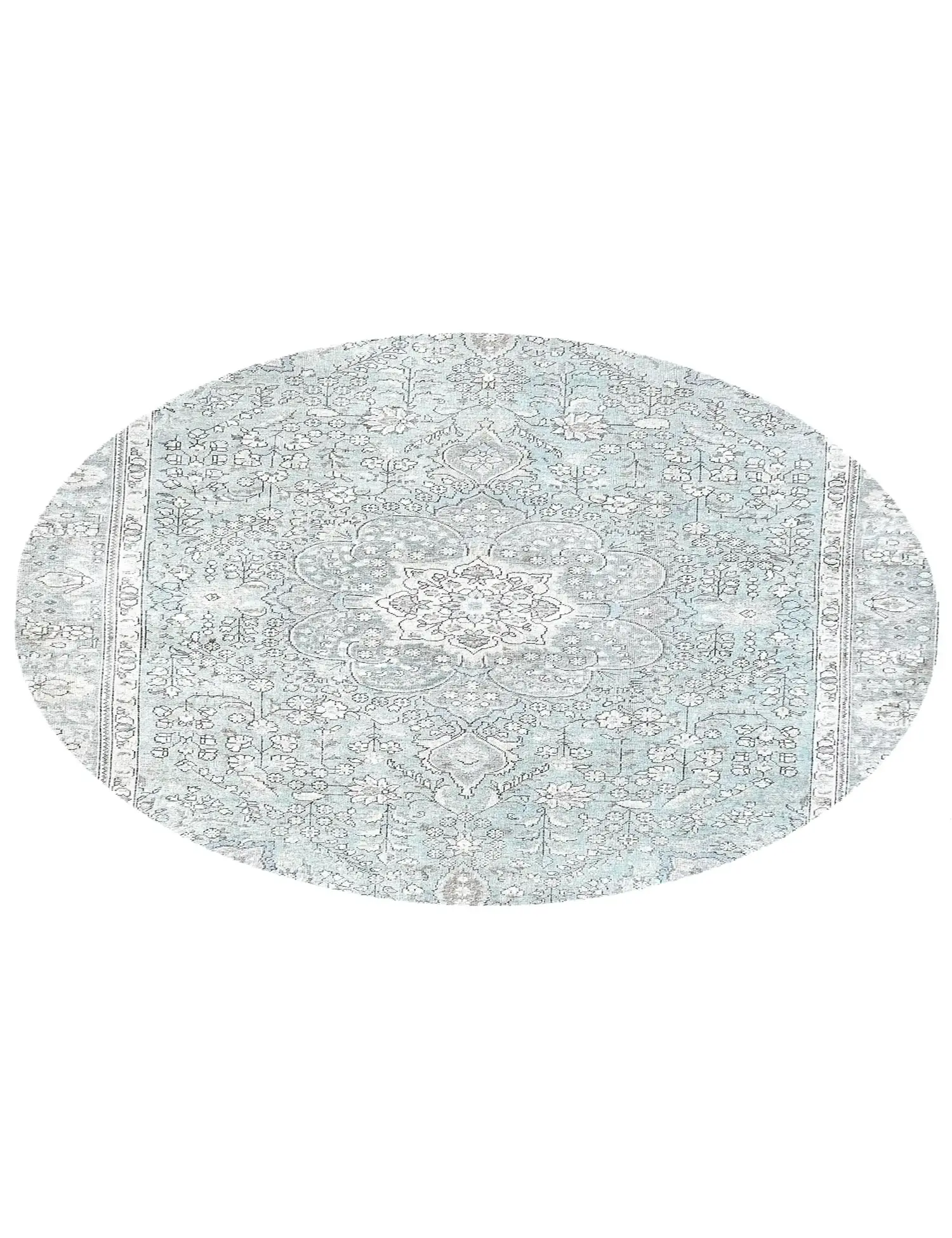 Blau Persien Persischer Vintage Teppich 197 x 197 cm - Einzigartiger handgefertigter Teppich