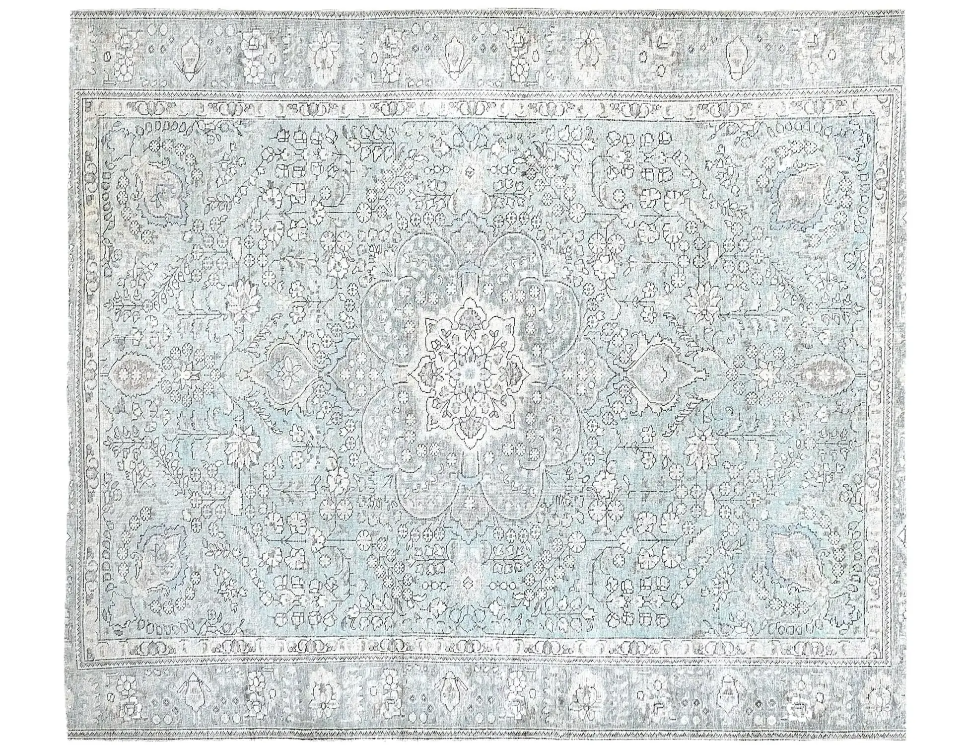 Blau Persien Persischer Vintage Teppich 250 x 197 cm