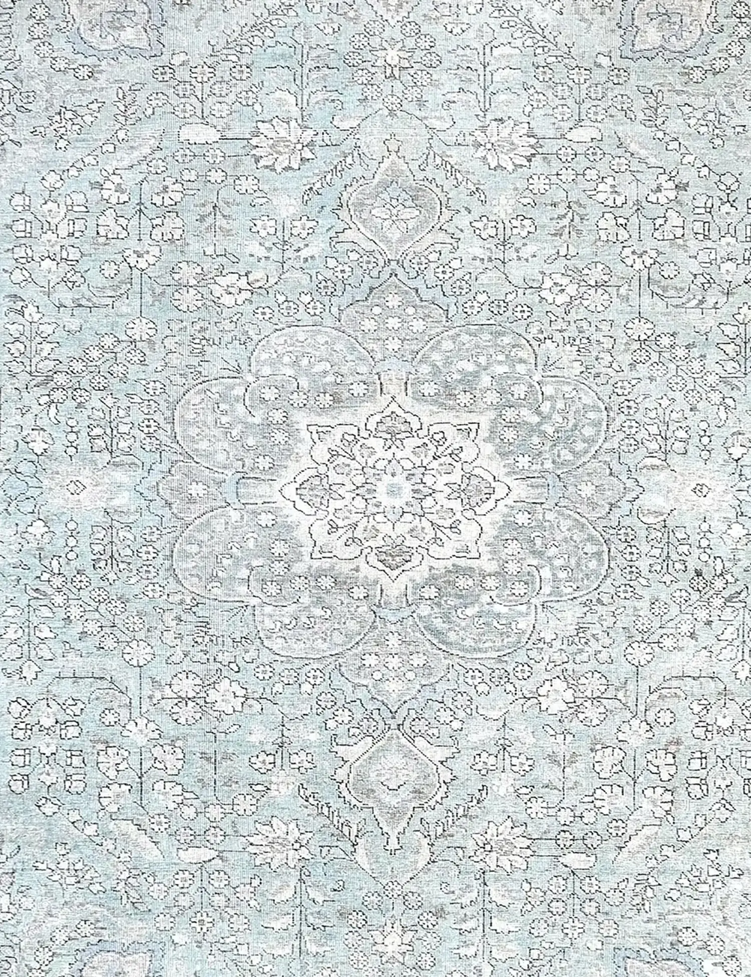 Blau Persien Persischer Vintage Teppich 250 x 197 cm - Einzigartiger handgefertigter Teppich