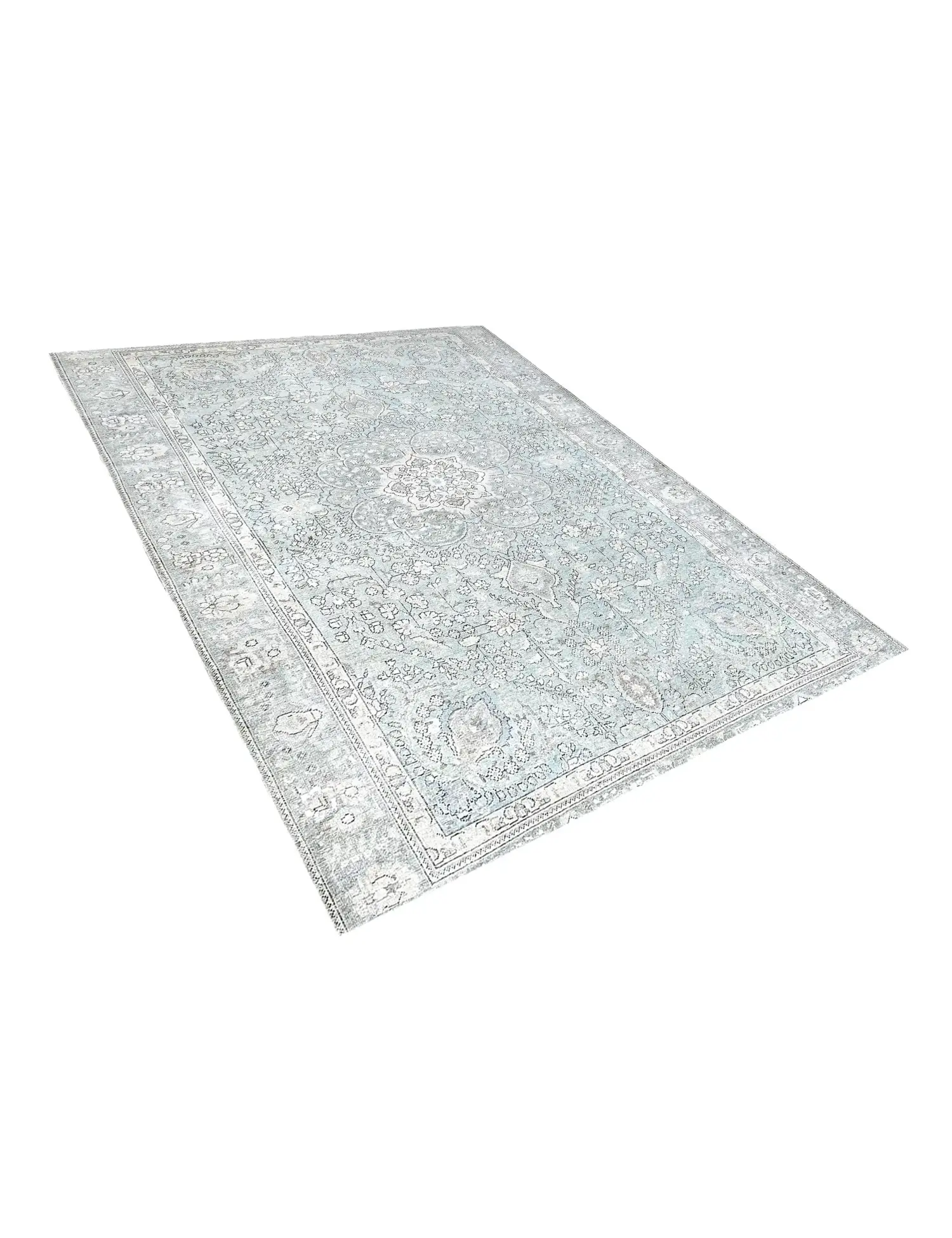 Blau Persien Persischer Vintage Teppich 250 x 197 cm - Einzigartiger handgefertigter Teppich