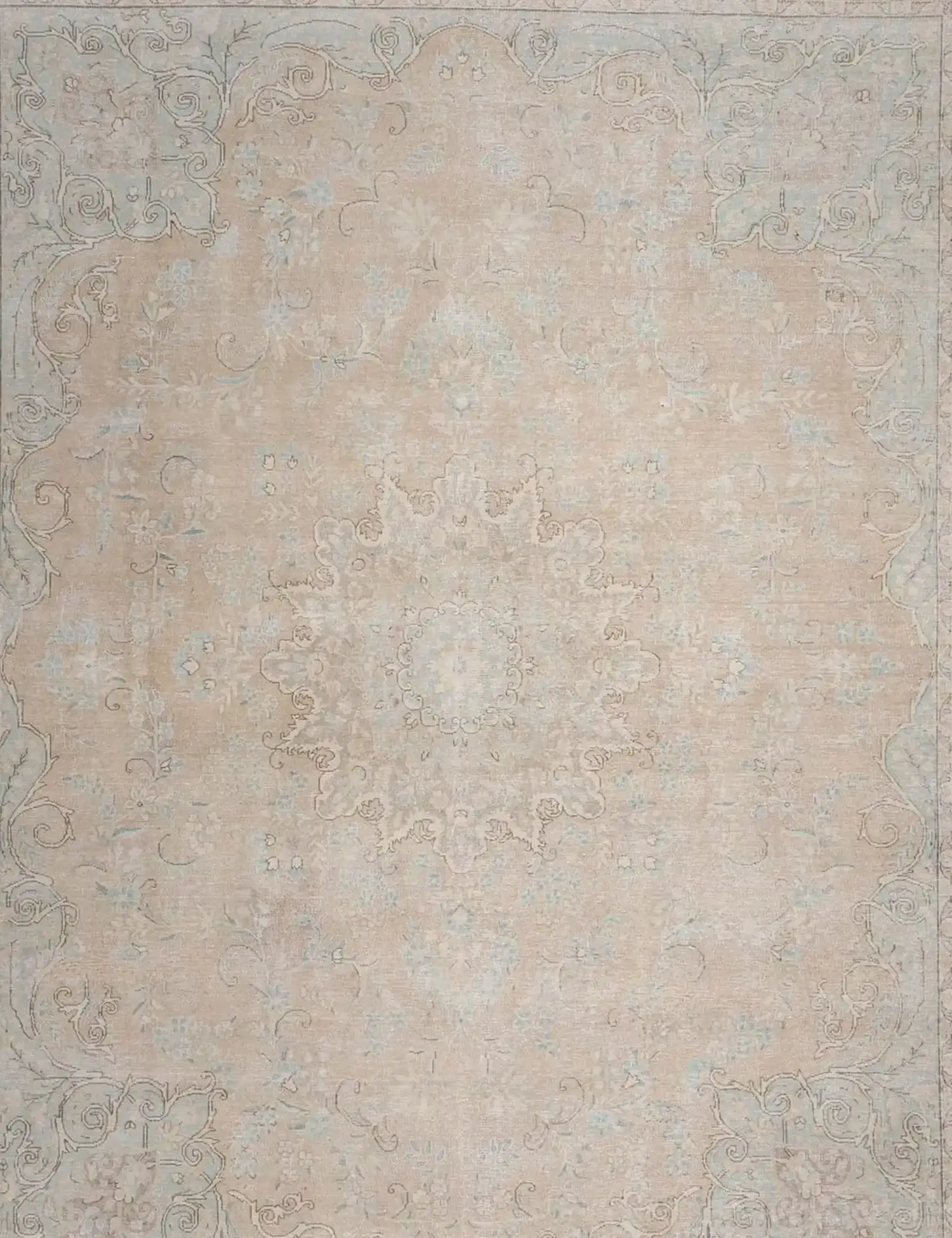 Beige text_origin_4 Persian Vintage Carpet 296 x 296 cm - Unique Handmade Carpet