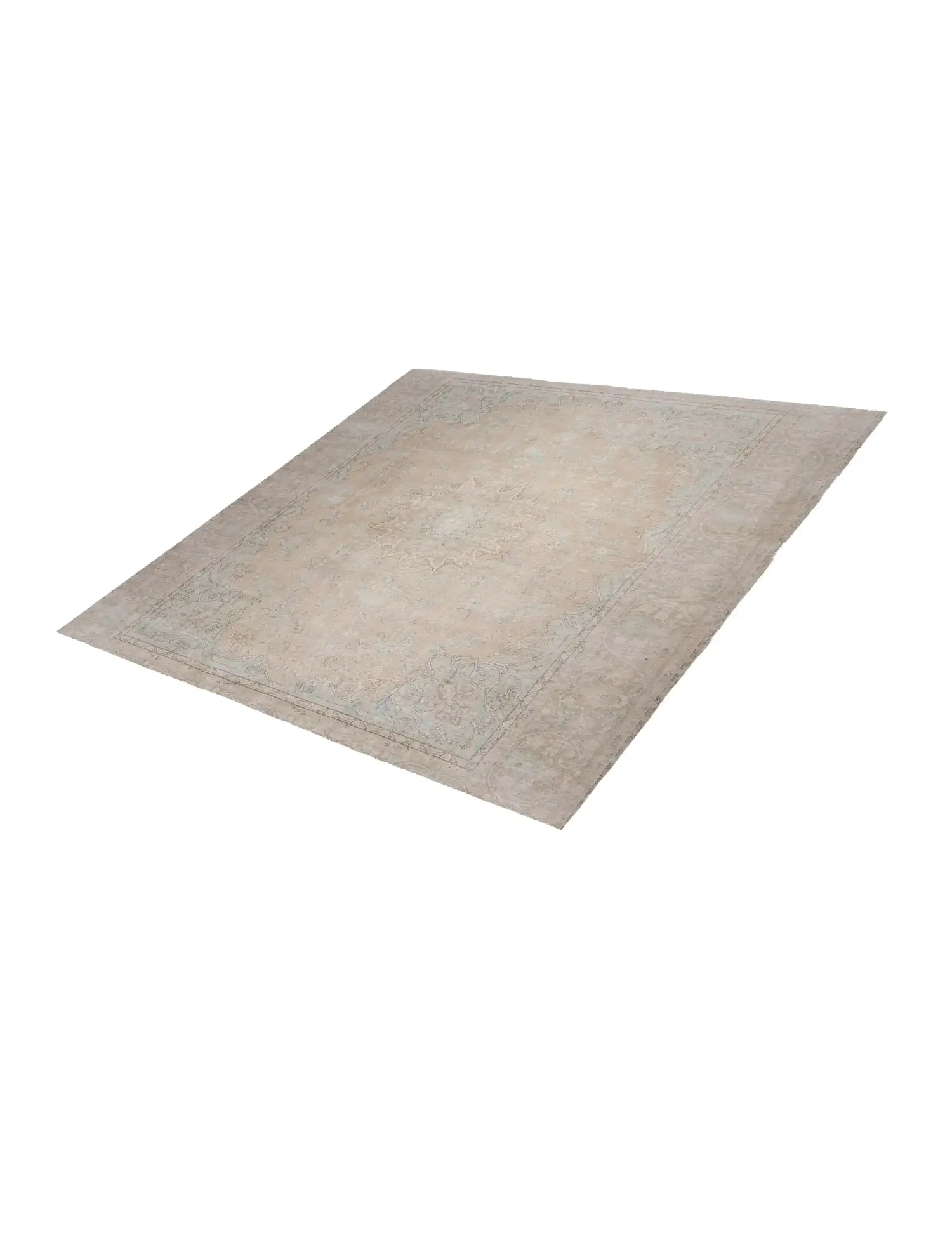 Beige text_origin_4 Persian Vintage Carpet 296 x 296 cm - Unique Handmade Carpet
