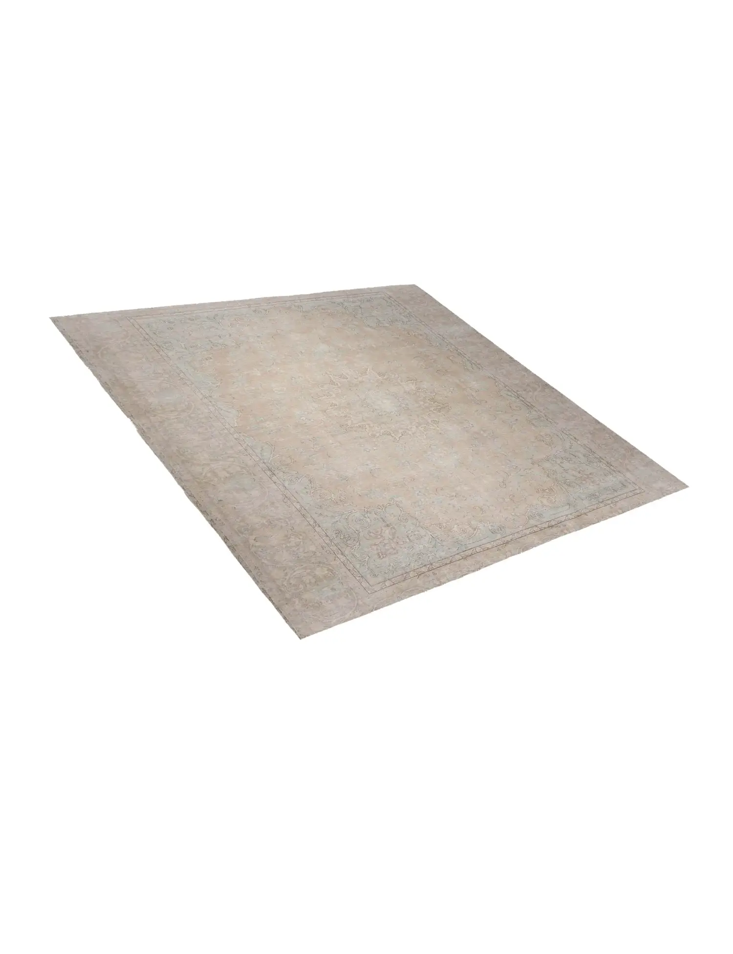 Beige text_origin_4 Persian Vintage Carpet 296 x 296 cm - Unique Handmade Carpet