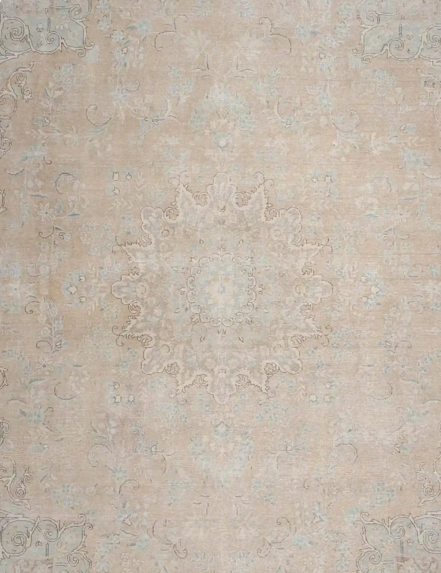 Beige text_origin_4 Persischer Vintage Teppich 296 x 296 cm - Einzigartiger handgefertigter Teppich