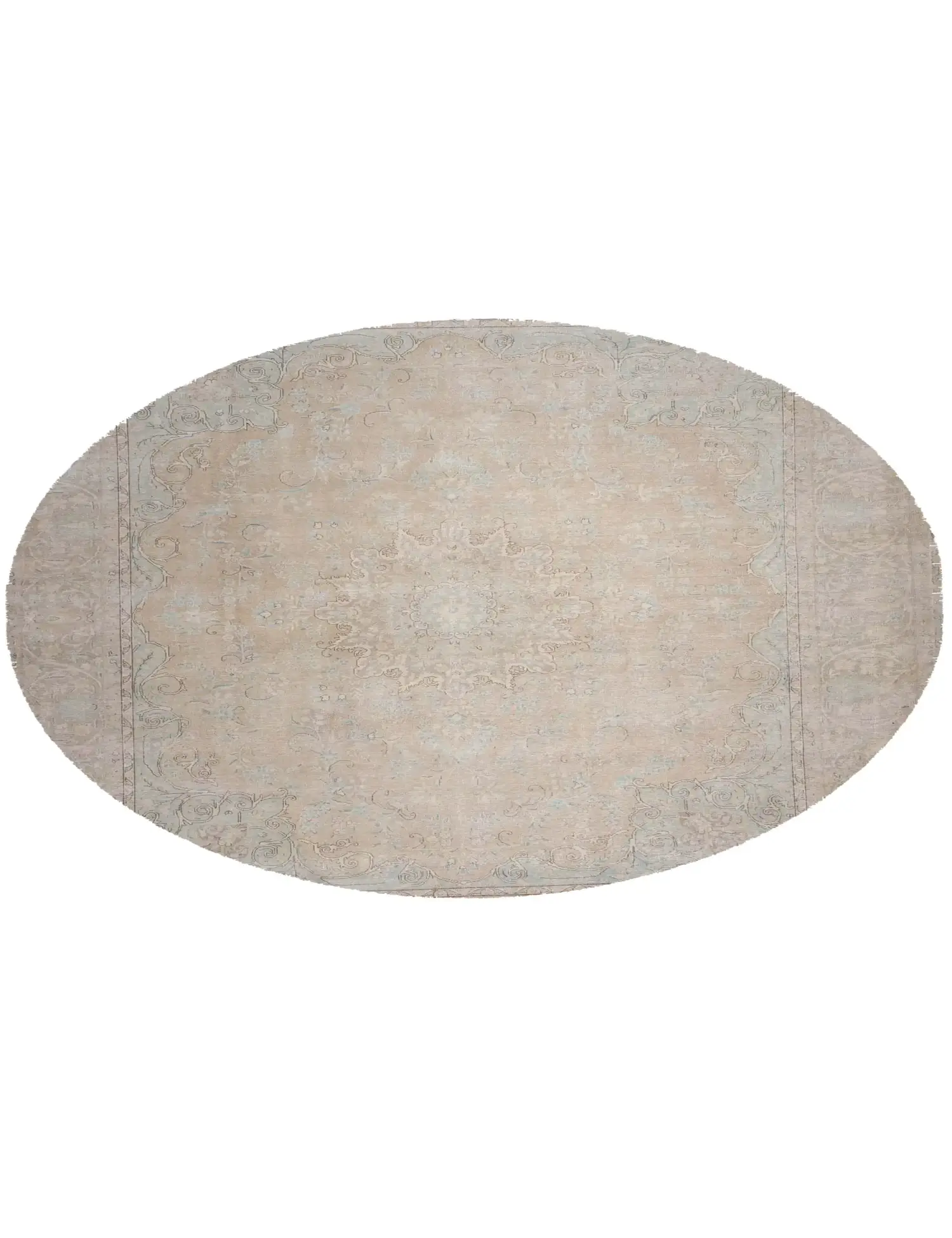 Beige text_origin_4 Persischer Vintage Teppich 296 x 296 cm - Einzigartiger handgefertigter Teppich