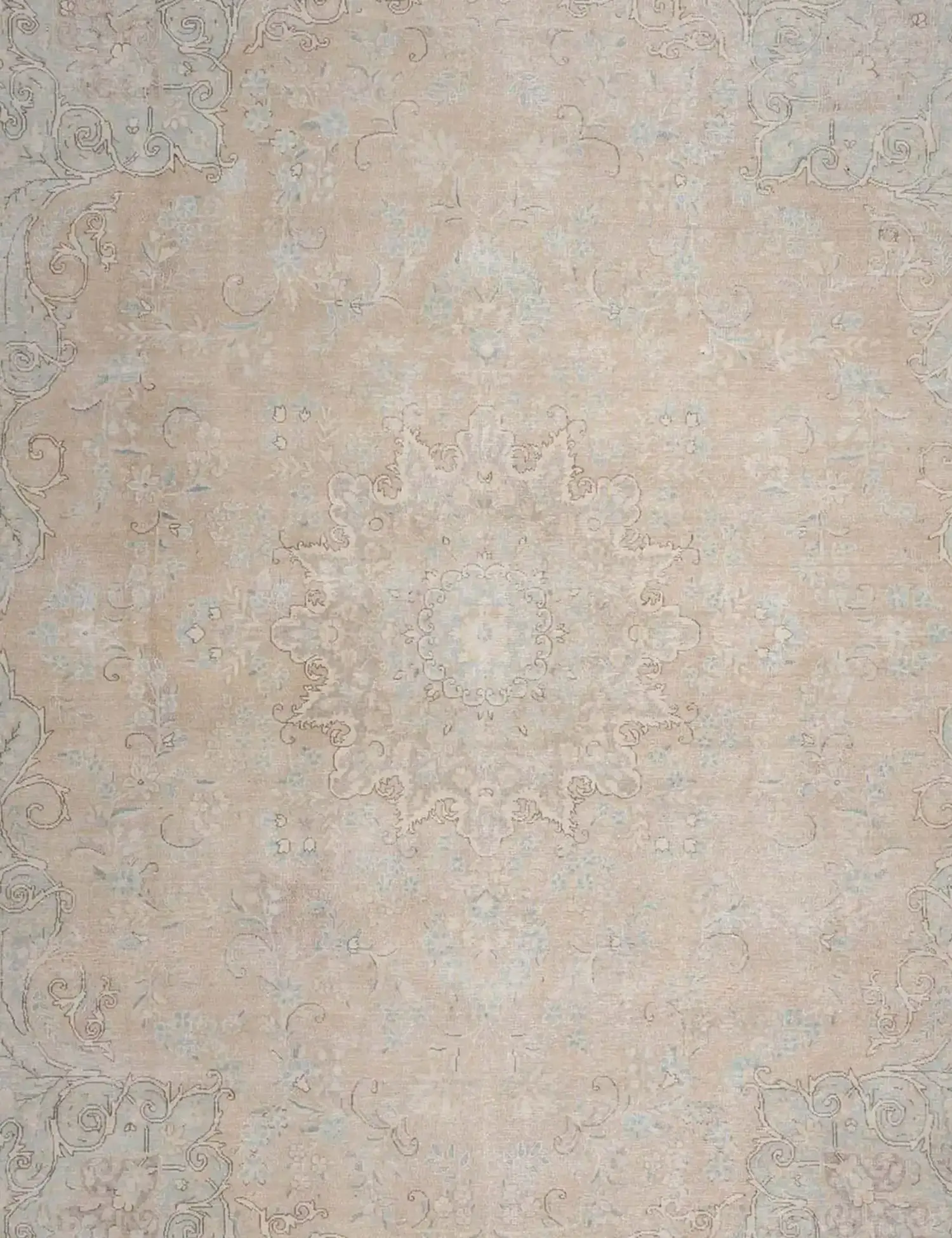 Beige text_origin_4 Persischer Vintage Teppich 350 x 296 cm - Einzigartiger handgefertigter Teppich