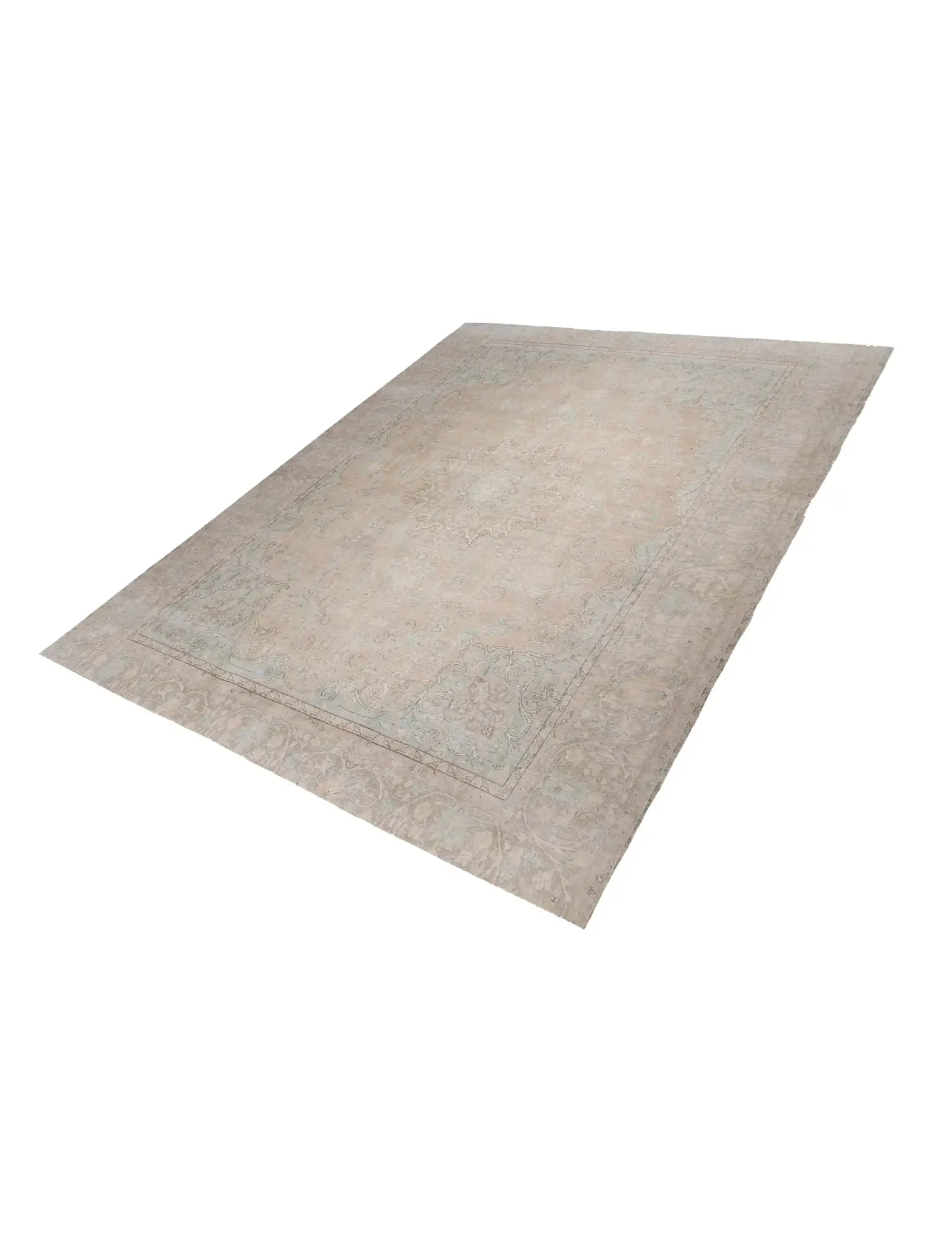 Beige text_origin_4 Persischer Vintage Teppich 350 x 296 cm - Einzigartiger handgefertigter Teppich