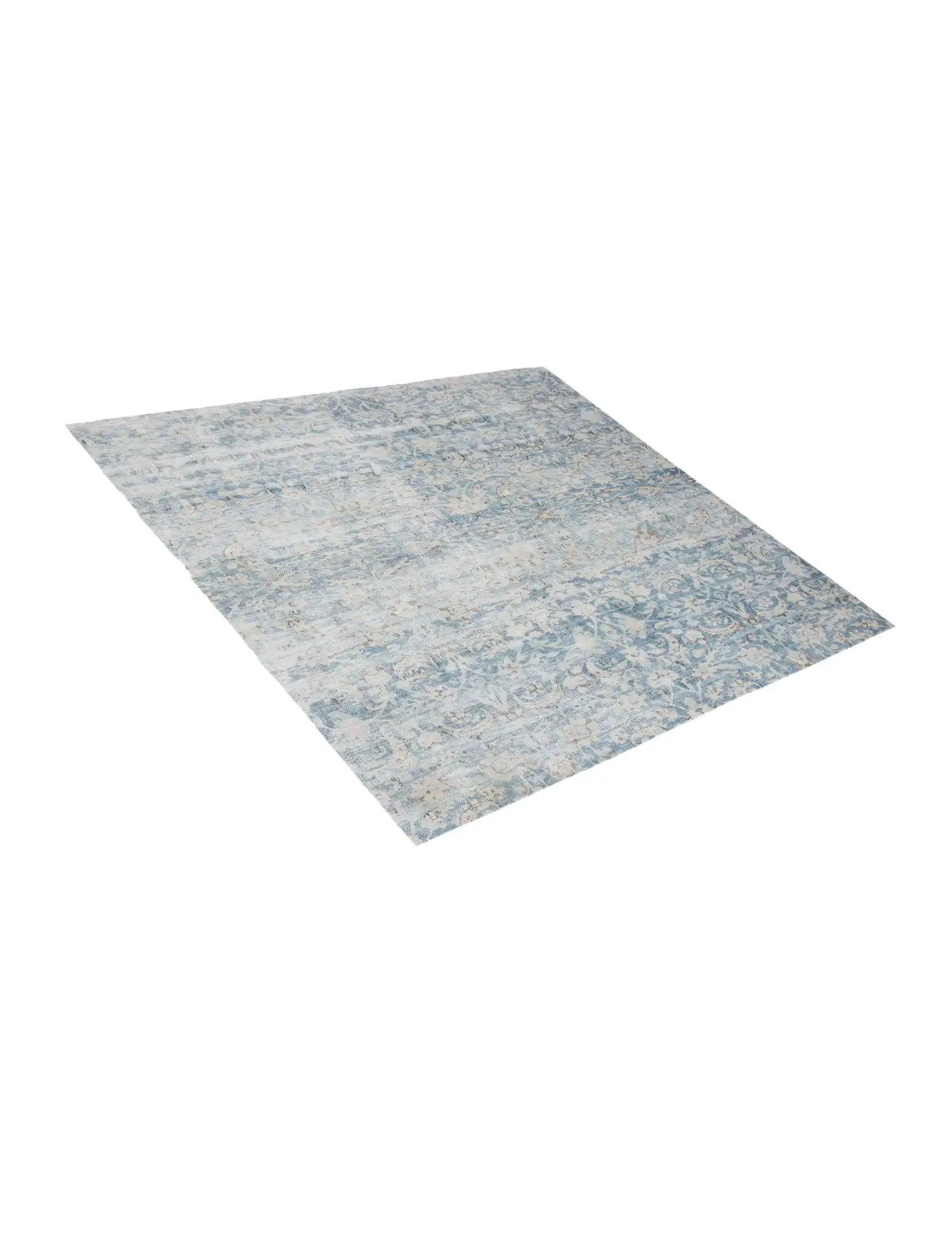 Blau Persien Persischer Vintage Teppich 174 x 174 cm - Einzigartiger handgefertigter Teppich