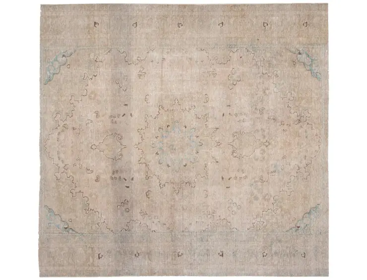 Beige Persien Persischer Vintage Teppich 186 x 186 cm