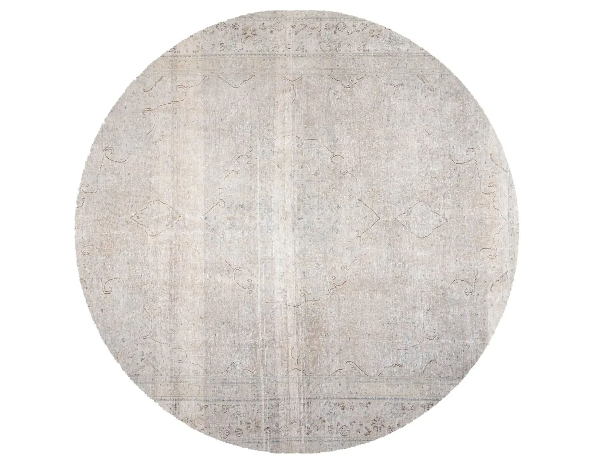 Grau Persien Persischer Vintage Teppich 286 x 286 cm - Einzigartiger handgefertigter Teppich