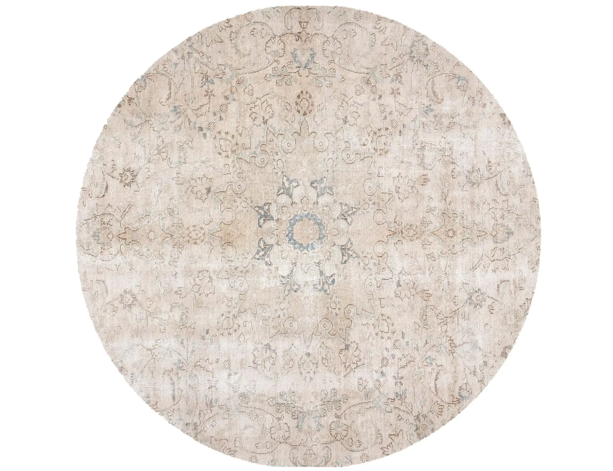 Beige Persien Persischer Vintage Teppich 180 x 180 cm - Einzigartiger handgefertigter Teppich