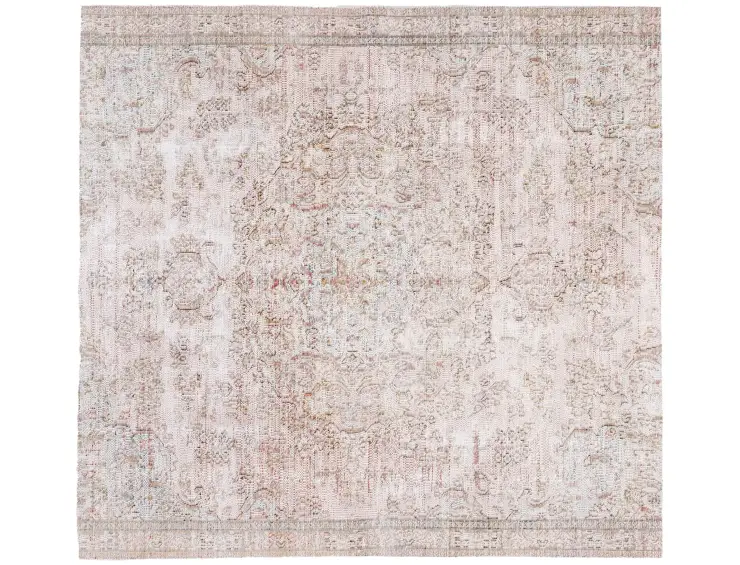 Grau Persien Persischer Vintage Teppich 150 x 150 cm