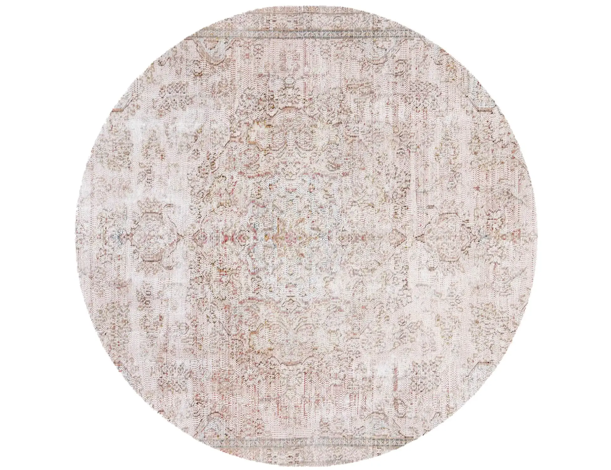 Grau Persien Persischer Vintage Teppich 150 x 150 cm - Einzigartiger handgefertigter Teppich