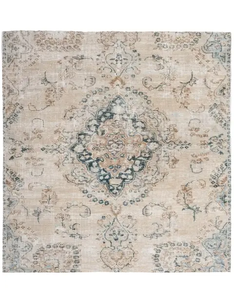 Beige Persan Tapis Persan vintage 123 x 123 cm