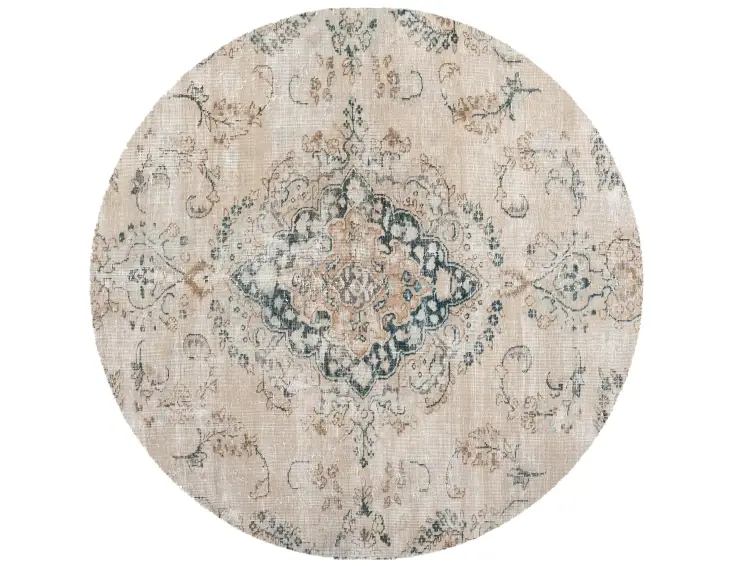 Beige Persien Persischer Vintage Teppich 123 x 123 cm