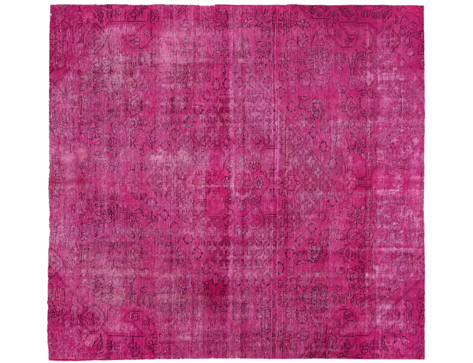 Lila Persien Persischer Vintage Teppich 210 x 210 cm - Einzigartiger handgefertigter Teppich