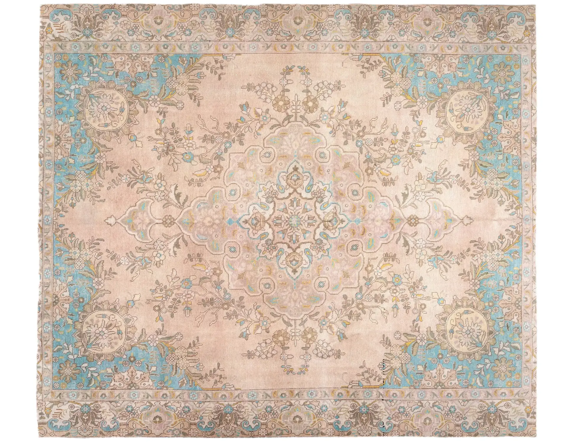 Beige Persien Persischer Vintage Teppich 320 x 274 cm - Einzigartiger handgefertigter Teppich