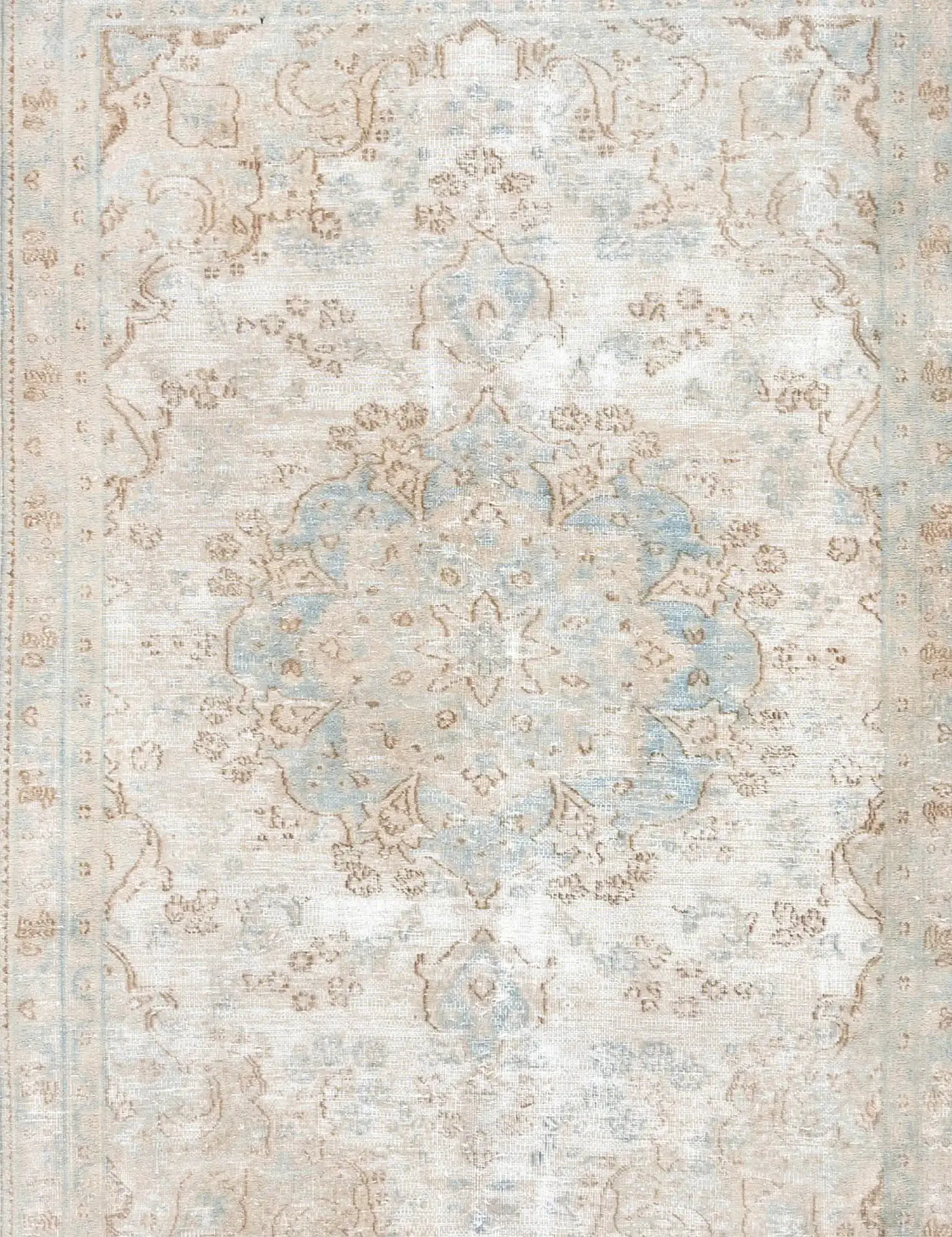 Grau Persien Persischer Vintage Teppich 196 x 196 cm - Einzigartiger handgefertigter Teppich