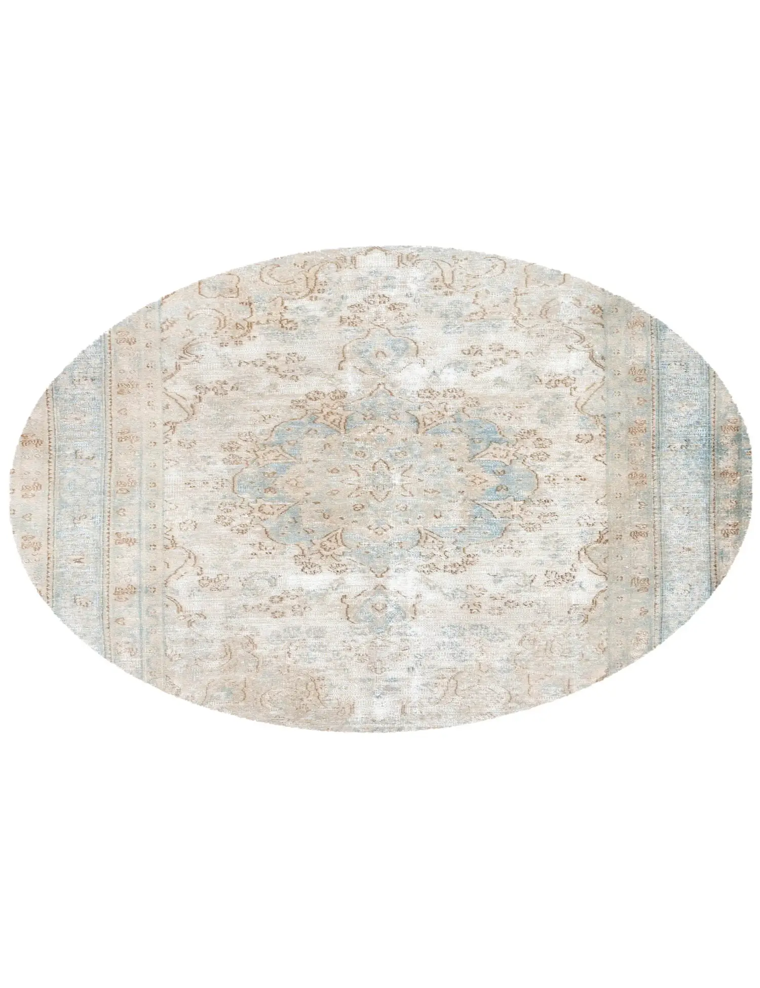 Grau Persien Persischer Vintage Teppich 196 x 196 cm - Einzigartiger handgefertigter Teppich