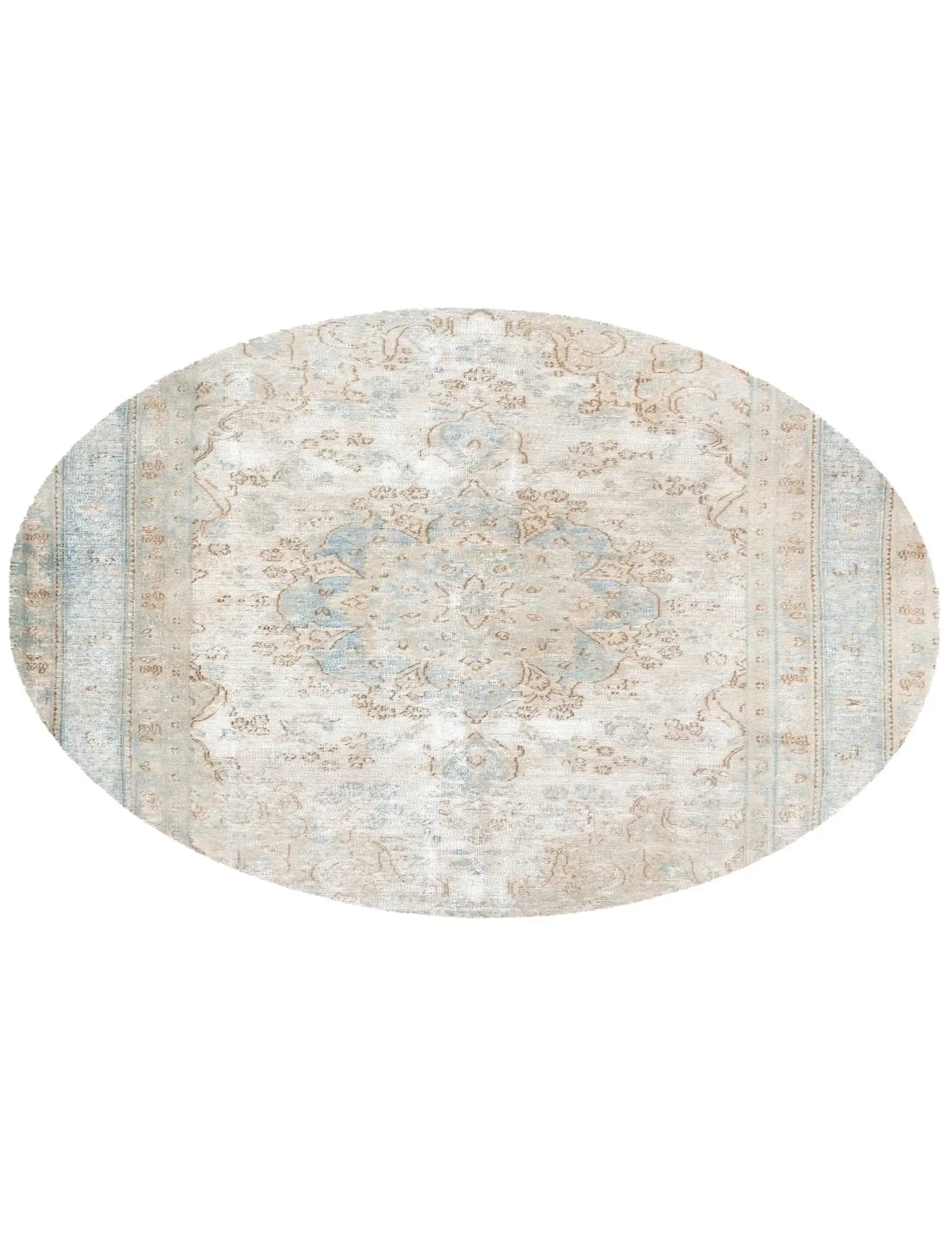 Grau Persien Persischer Vintage Teppich 196 x 196 cm - Einzigartiger handgefertigter Teppich