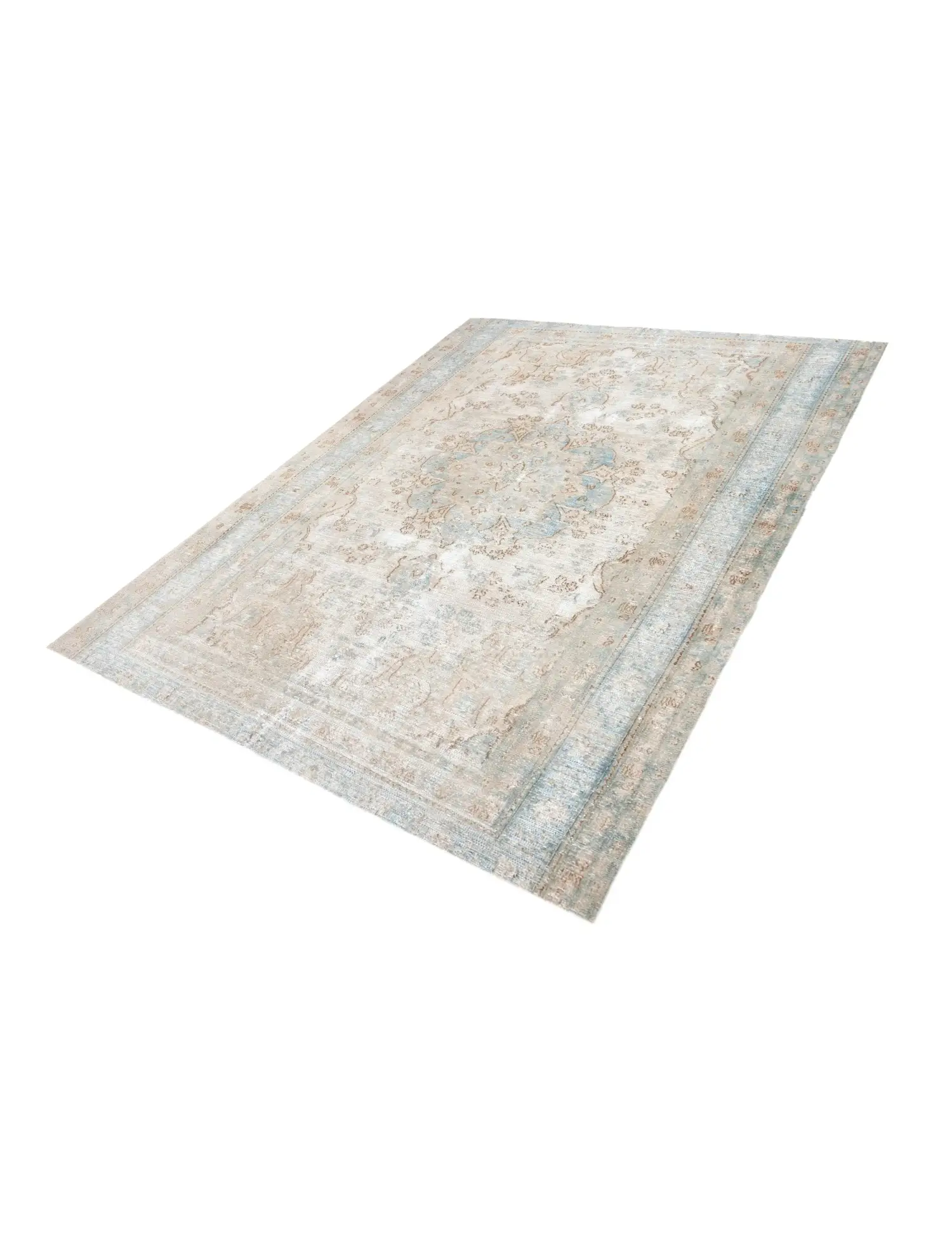 Grau Persien Persischer Vintage Teppich 250 x 196 cm - Einzigartiger handgefertigter Teppich