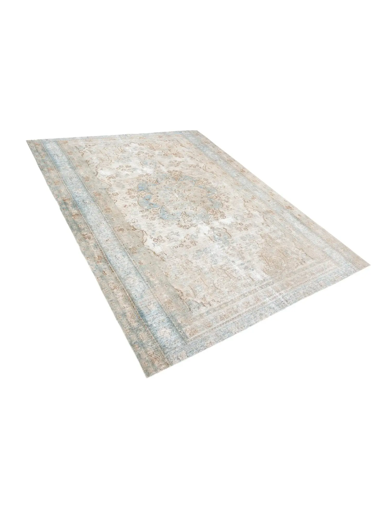Grau Persien Persischer Vintage Teppich 250 x 196 cm - Einzigartiger handgefertigter Teppich