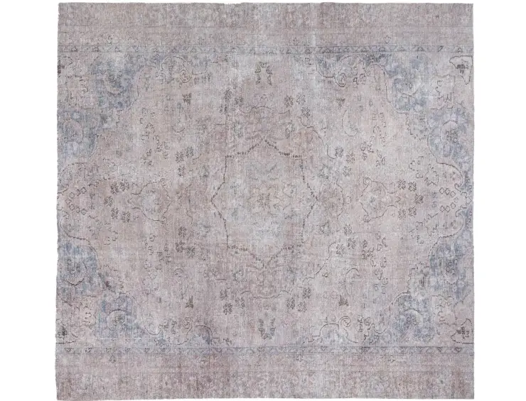 Grau Persien Persischer Vintage Teppich 170 x 170 cm