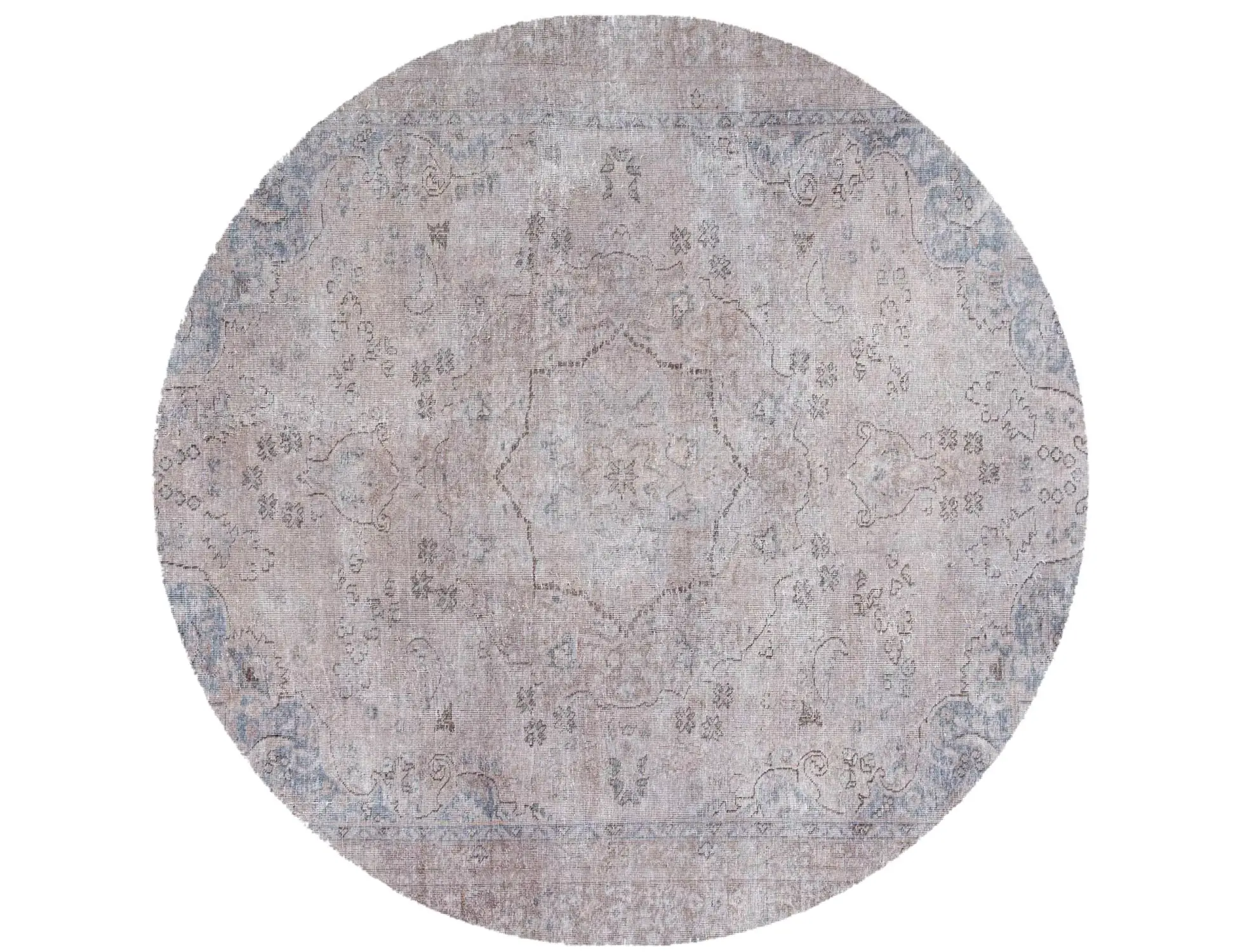 Grau Persien Persischer Vintage Teppich 170 x 170 cm - Einzigartiger handgefertigter Teppich