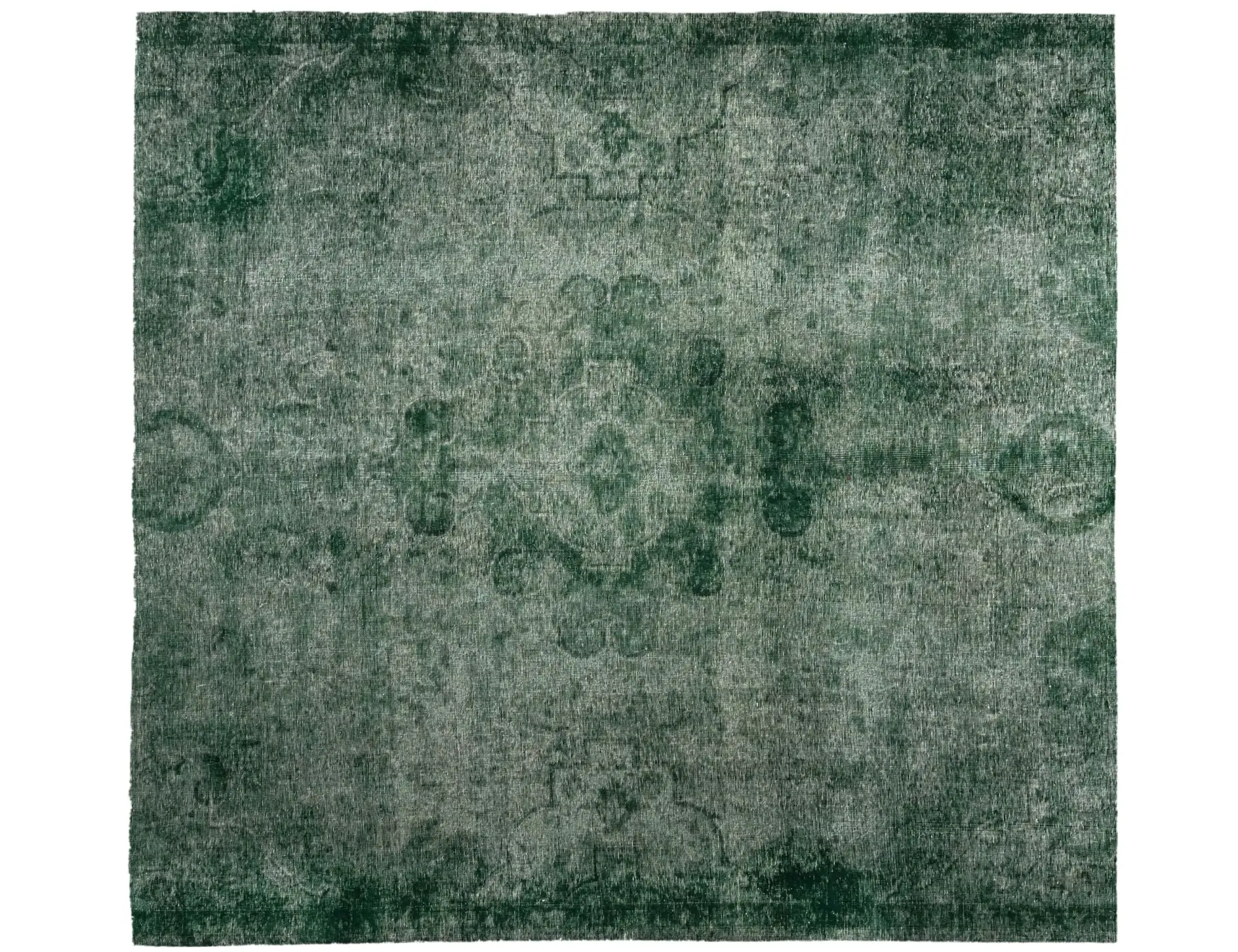 Grün Persien Persischer Vintage Teppich 235 x 235 cm - Einzigartiger handgefertigter Teppich