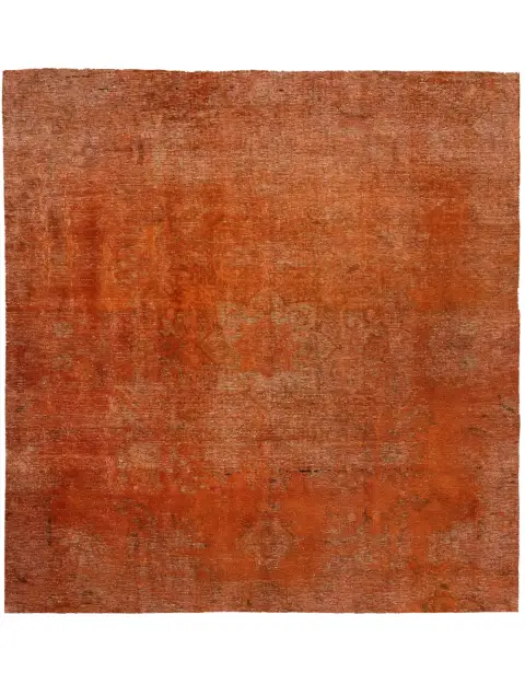 Orange Persien Persischer Vintage Teppich 210 x 210 cm