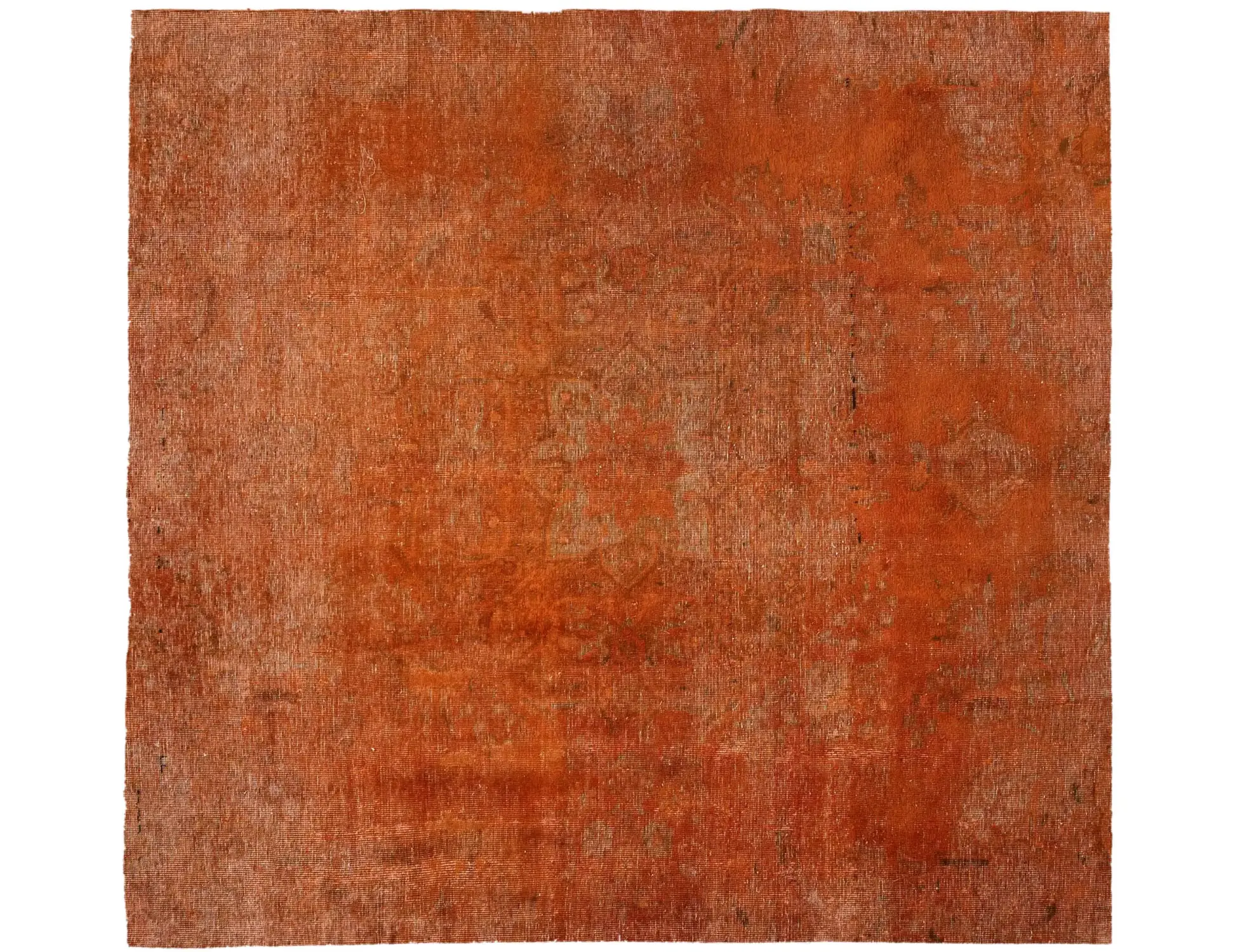Orange Persien Persischer Vintage Teppich 210 x 210 cm - Einzigartiger handgefertigter Teppich