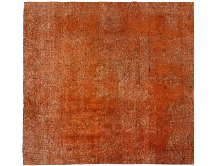 Orange Persien Persischer Vintage Teppich 210 x 210 cm