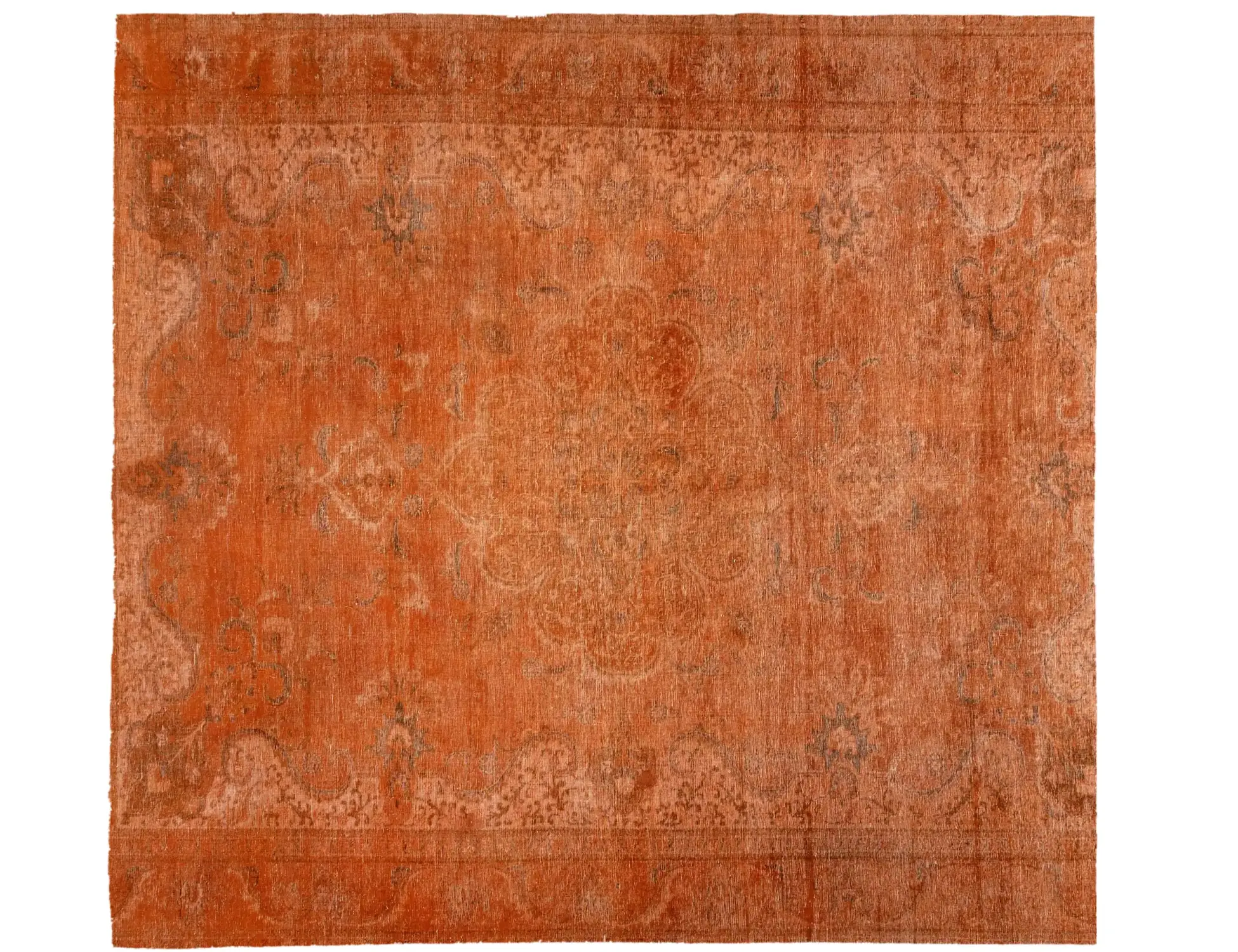 Orange Persien Persischer Vintage Teppich 286 x 286 cm - Einzigartiger handgefertigter Teppich