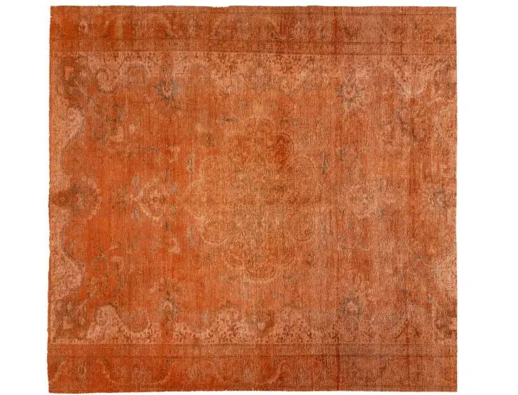 Orange Persien Persischer Vintage Teppich 286 x 286 cm