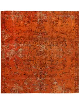 Orange Persien Persisk vintage matta 145 x 145 cm