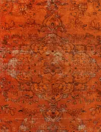 Orange Persien Persischer Vintage Teppich 145 x 145 cm - view 3