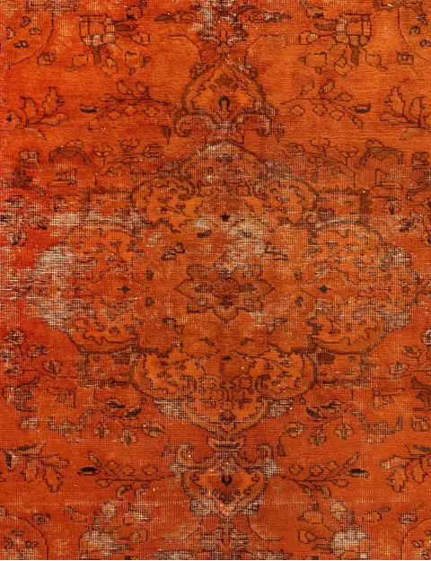 Orange Persien Persischer Vintage Teppich 145 x 145 cm - view 3