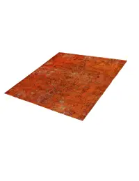 Orange Persien Persischer Vintage Teppich 145 x 145 cm - view 1