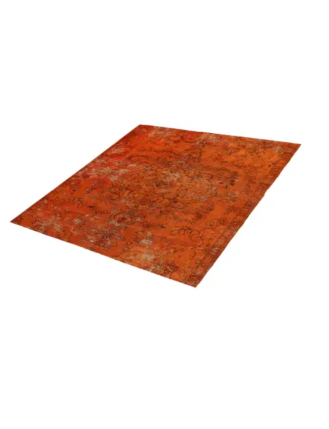 Orange Persien Persischer Vintage Teppich 145 x 145 cm - view 1