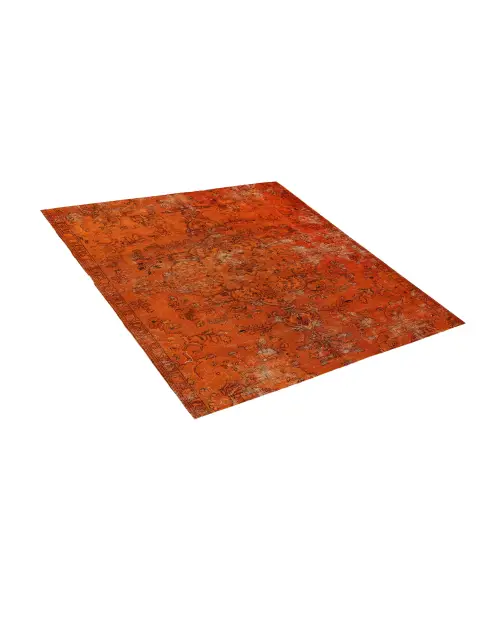 Orange Persien Persischer Vintage Teppich 145 x 145 cm - view 2