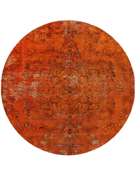 Orange Persien Persischer Vintage Teppich 145 x 145 cm