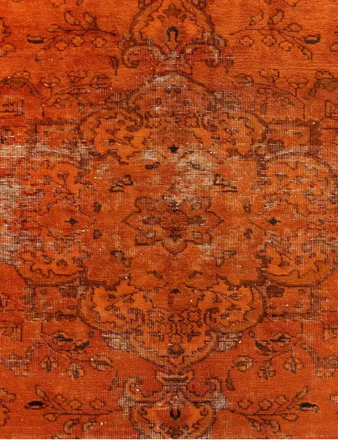 Orange Persien Persischer Vintage Teppich 145 x 145 cm - view 3