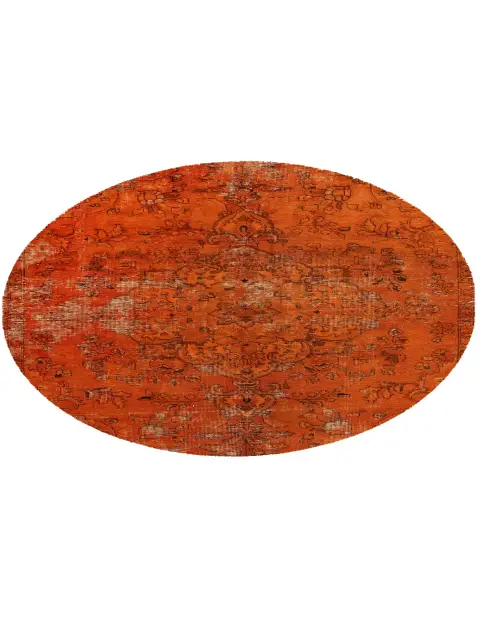 Orange Persien Persischer Vintage Teppich 145 x 145 cm - view 1