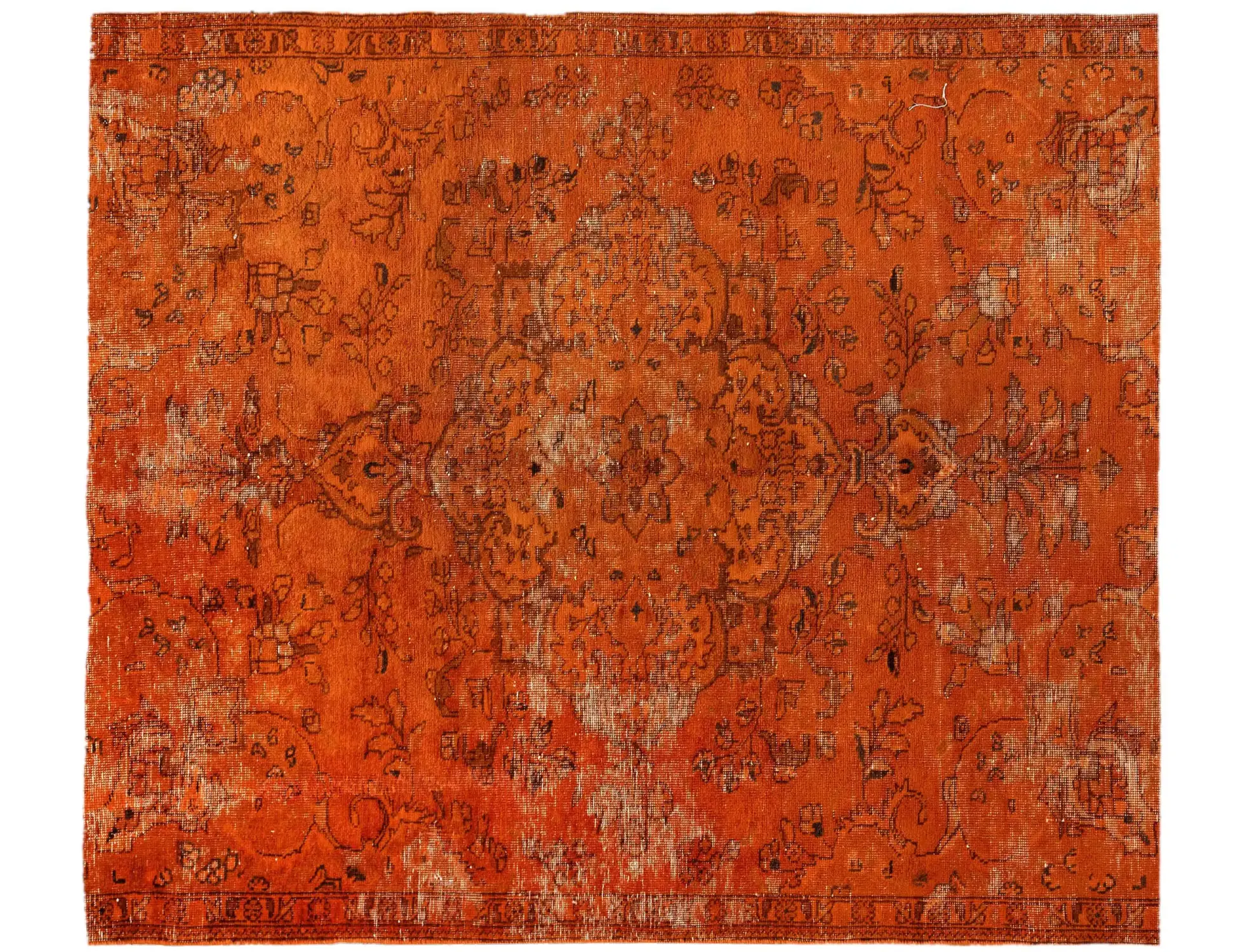 Orange Persien Persischer Vintage Teppich 200 x 145 cm - Einzigartiger handgefertigter Teppich