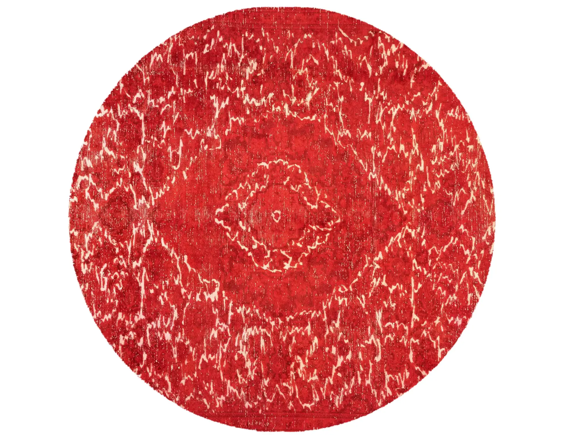 Rot Persien Persischer Vintage Teppich 170 x 170 cm - Einzigartiger handgefertigter Teppich